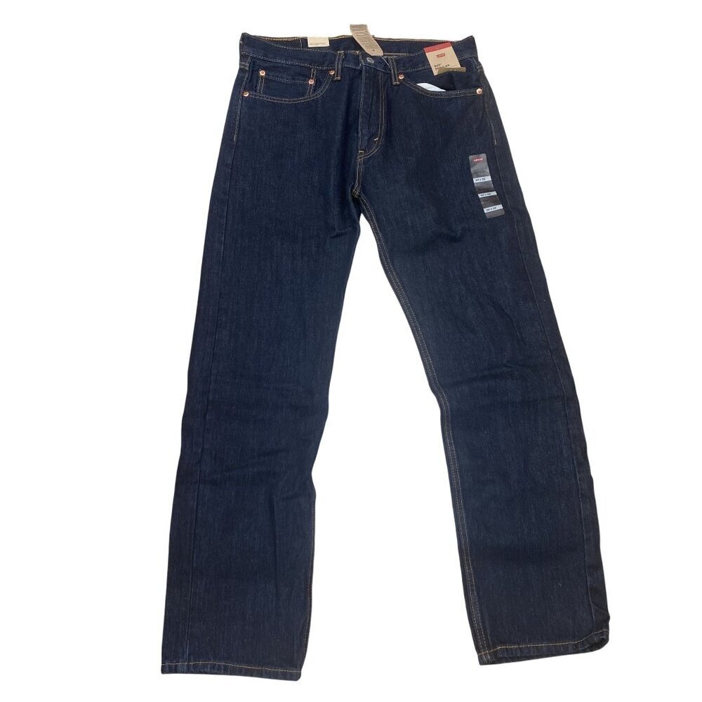 Levi's 505™ Regular Fit Men's Jeans Zip Fly Rinse - Dark Wash Size W34 L32 NWT
